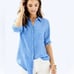 Lilly Pulitzer Blue Linen Sea View Button Up Shirt Women’s Small