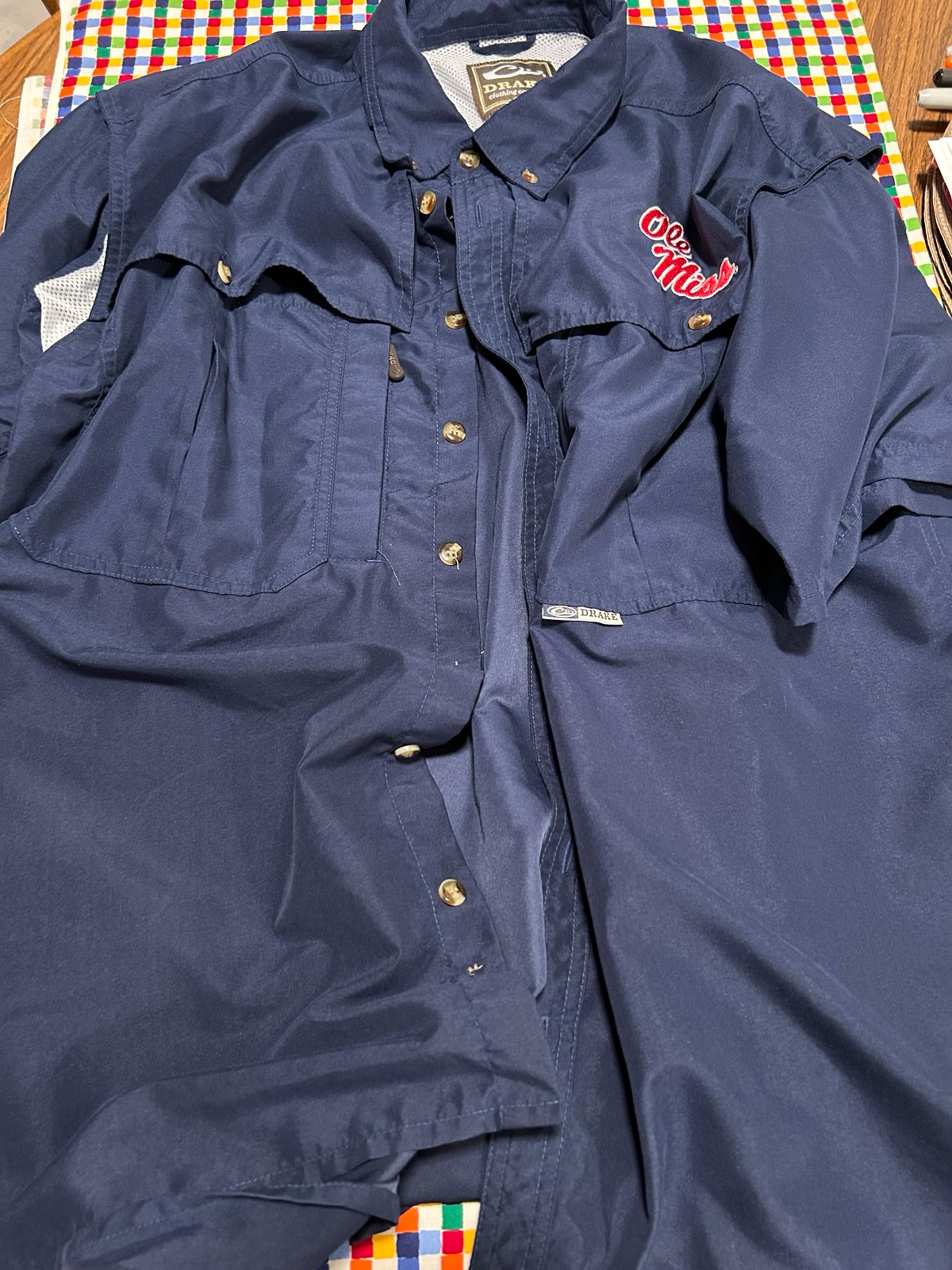 Mens drake ole miss button down shirt L