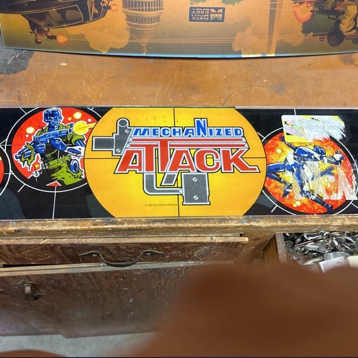 Original SNK Mechanized Attack Arcade Video game Marquee Sign