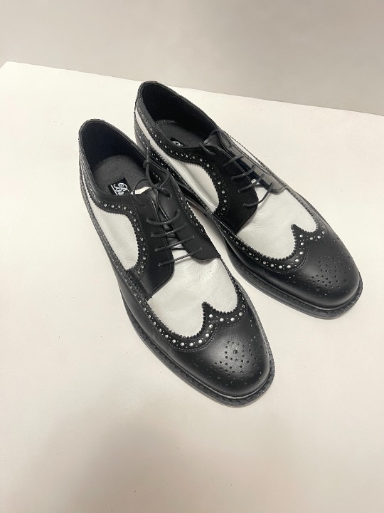 Brentano Spectator Two-Tone Black White Wingtip Leather Tuxedo Shoes Size 11