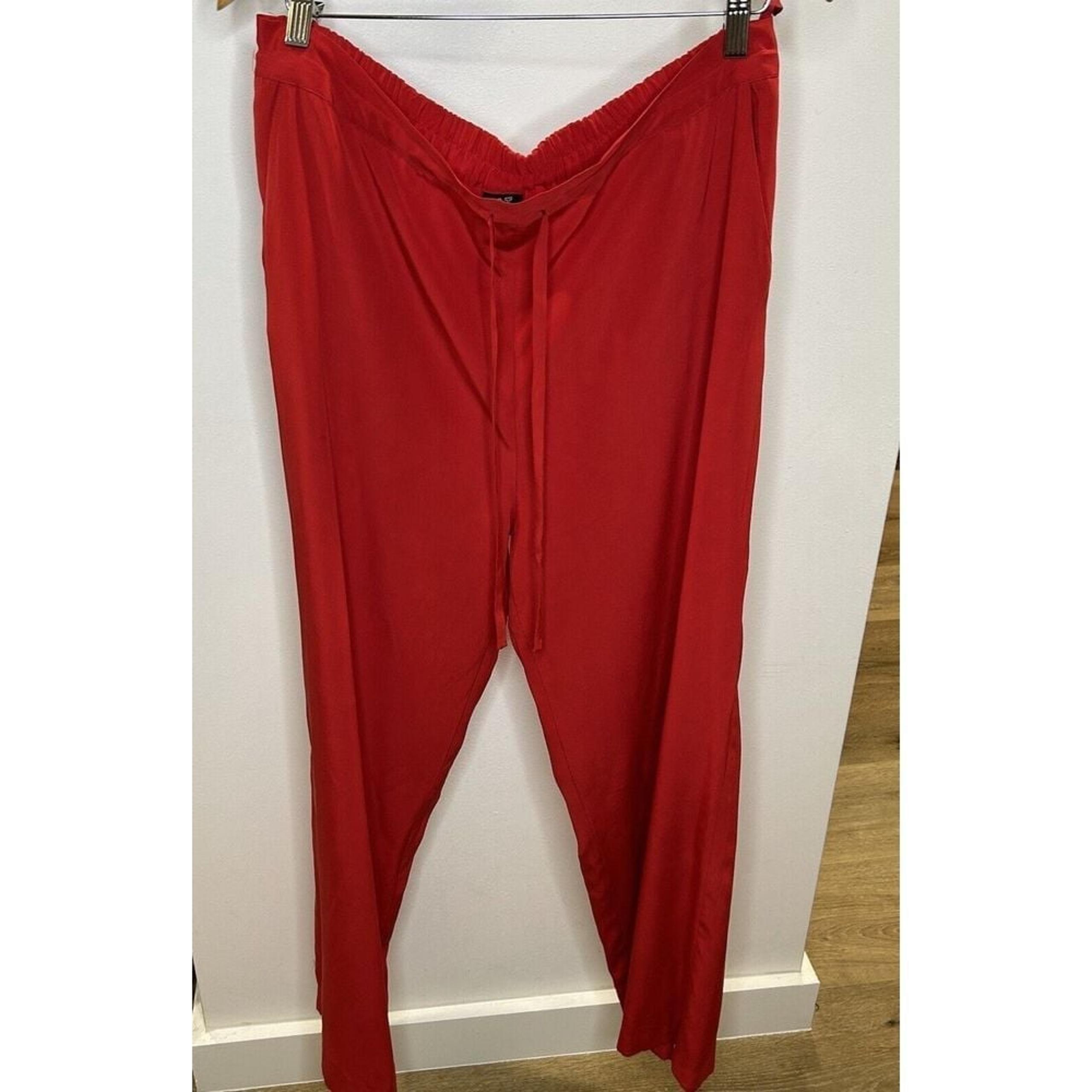 Morgan Taylor Studio Red 100% Red Silk Pants Women's Size S