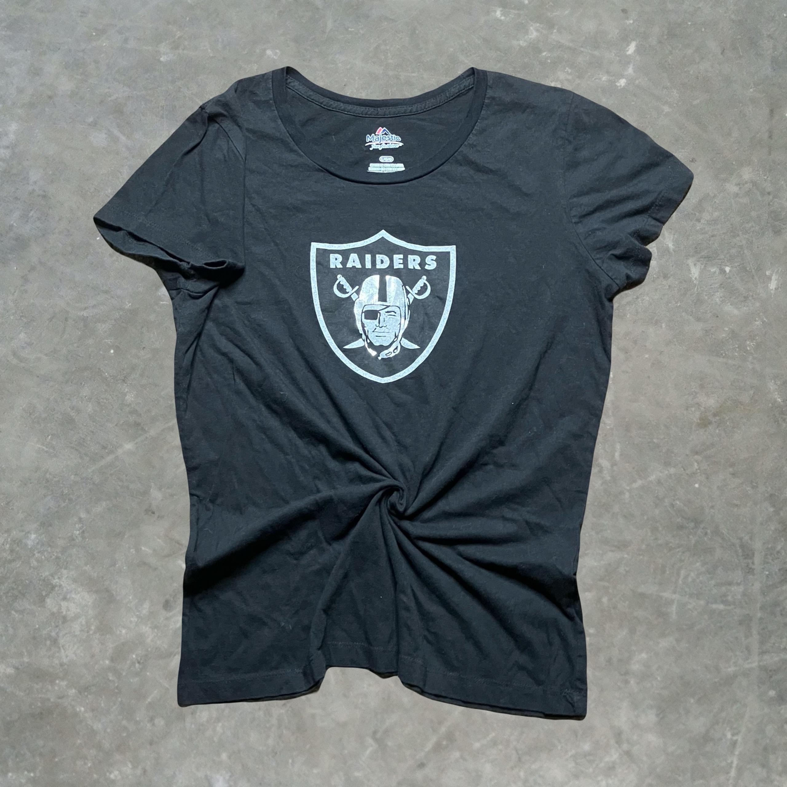 Las Vegas Raiders Majestic Athletic Graphic T Shirt Womens Size Large Black