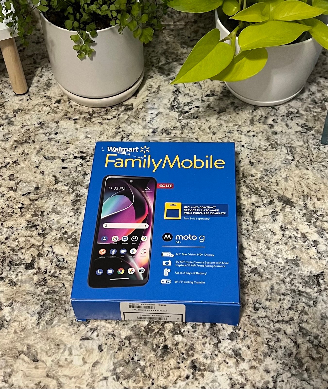 Motorola Moto G 5G 6.5 HD+, 64GB, 50MP, Walmart Family Mobile Prepaid - SEALED