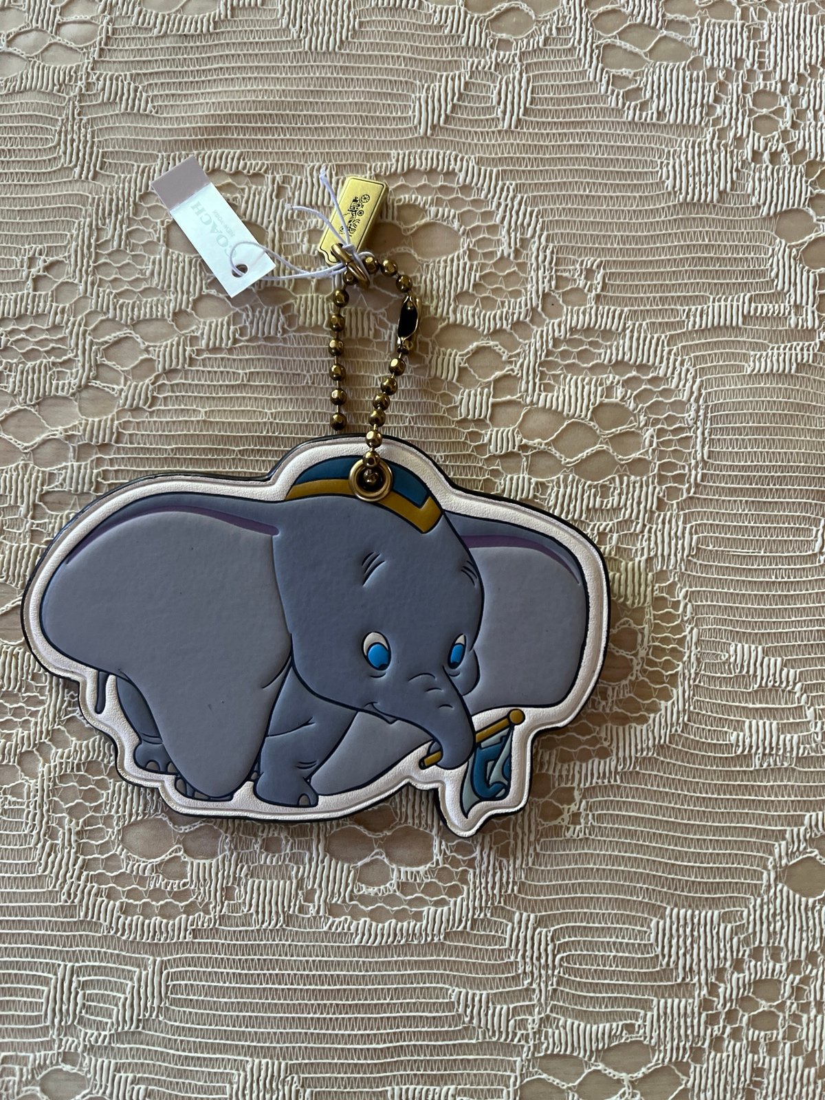 NWT COACH X DISNEY DUMBO LEATHER KEY FOB BAG CHARM