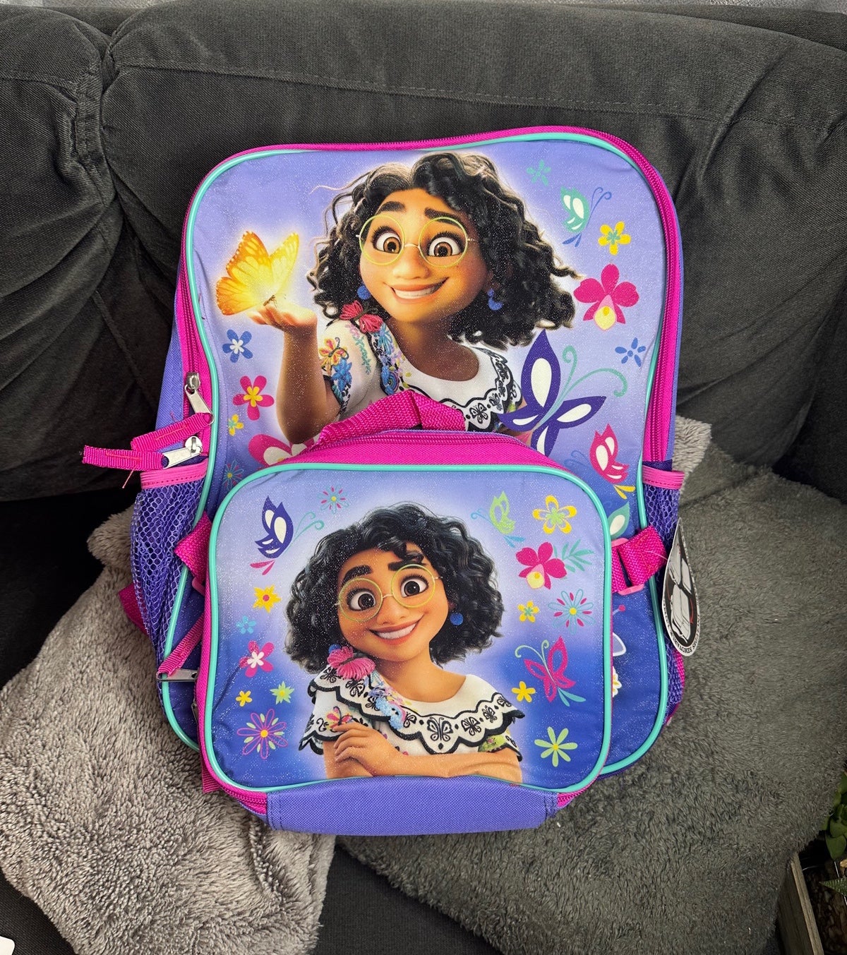 Disney Encanto Mirabel Shimmery Shiny 16-Inch Backpack with Lunch Kit