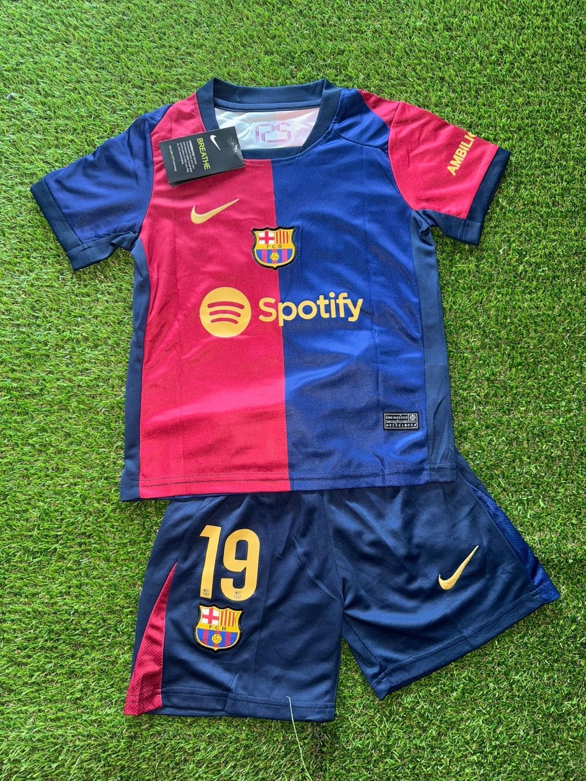 Size XS Kids Lamine yamal #19 Barcelona Home Jersey 24-25