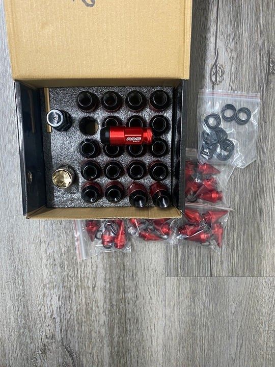 Rays red lug nuts JDM 12x1.5 brand new