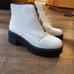 NWT Seven 7 Zoe Platform Bootie White Faux Leather Platform Boots Womens size 10