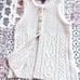 SUNDANCE Alpaca Cable Knit Coastal Cardigan Sweater Vest in Warm White