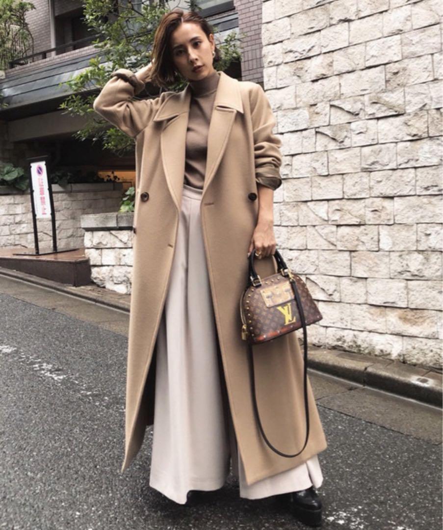 新製品情報も満載 Vintage Ameri Little S Beige Length Maxi Coat Long Flare ジャケット・アウター
