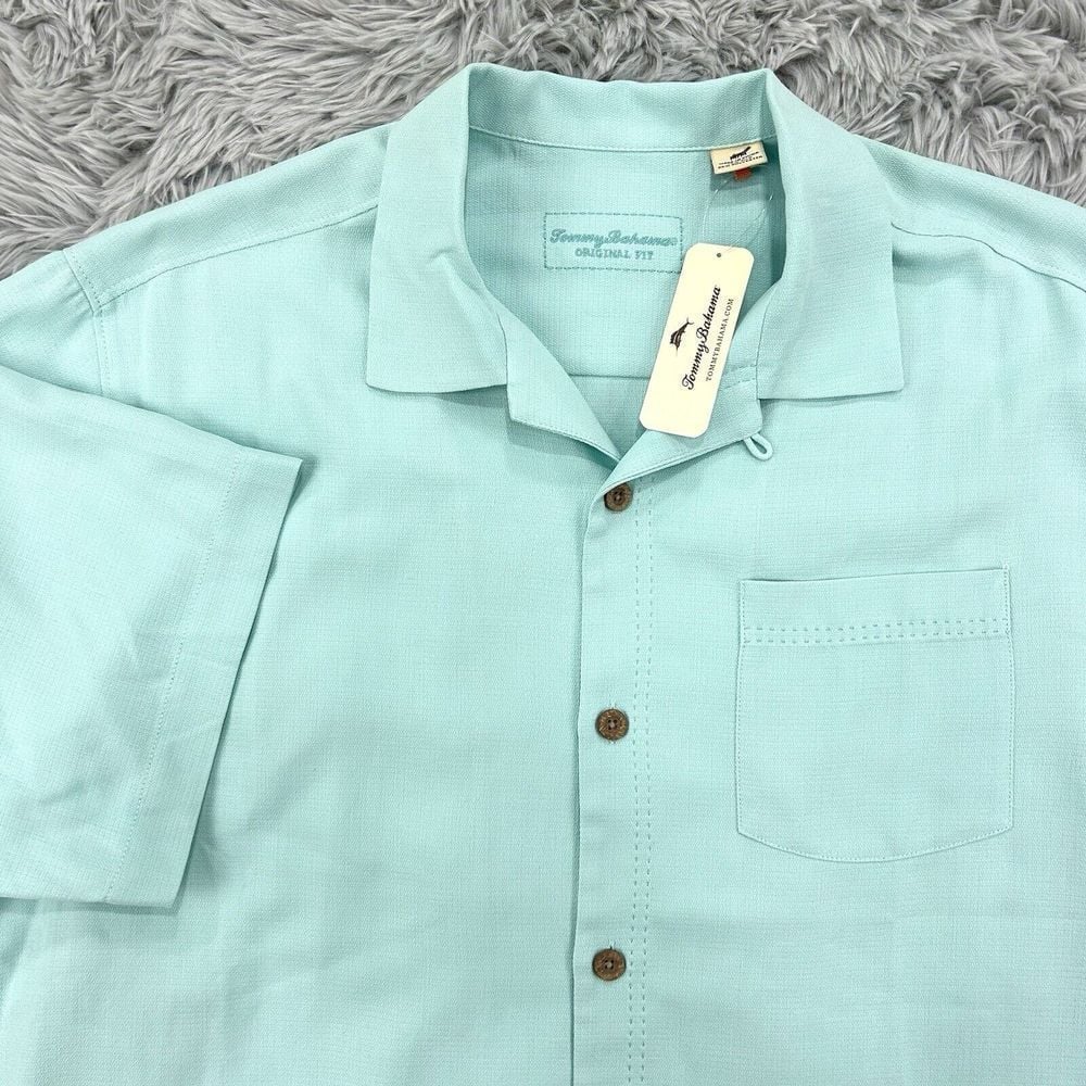 Tommy Bahama Shirt Men's M Plume NWT Island Zone Belize Silk Polyester Hawaiian