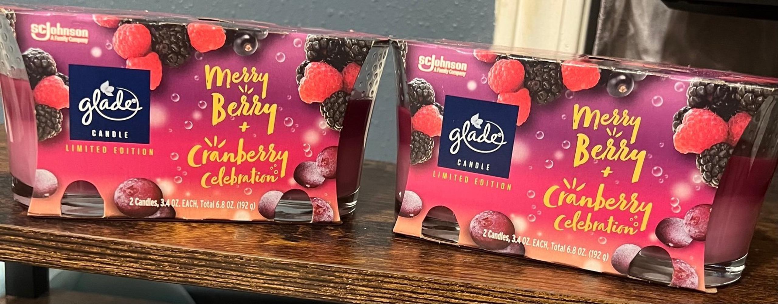 Glade Limited Edition Merry Berry & Cranberry Celebration Candles 4 Total