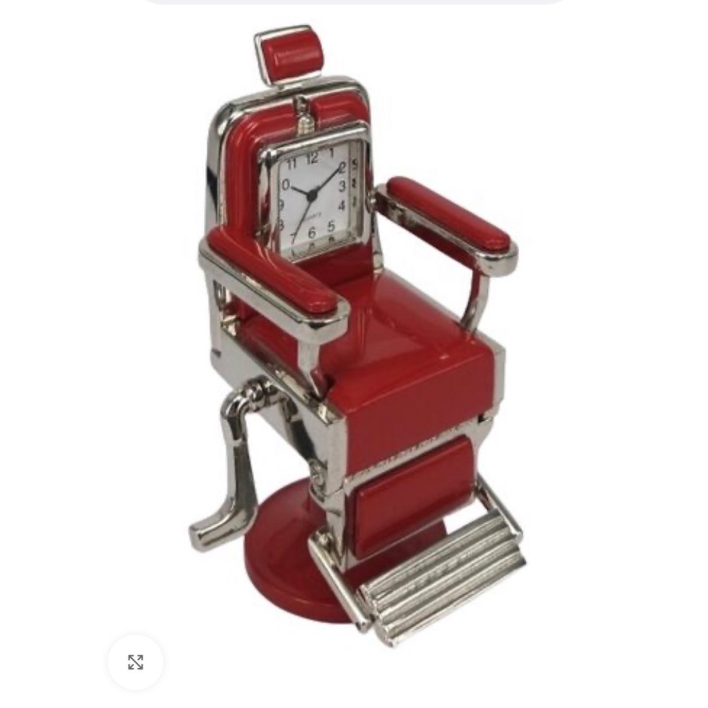 Barber chair clock in red