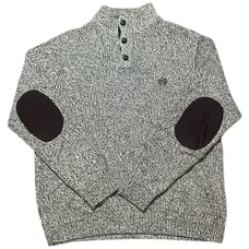 Chaps button turtle neck sweater with corduroy elbow pads XL