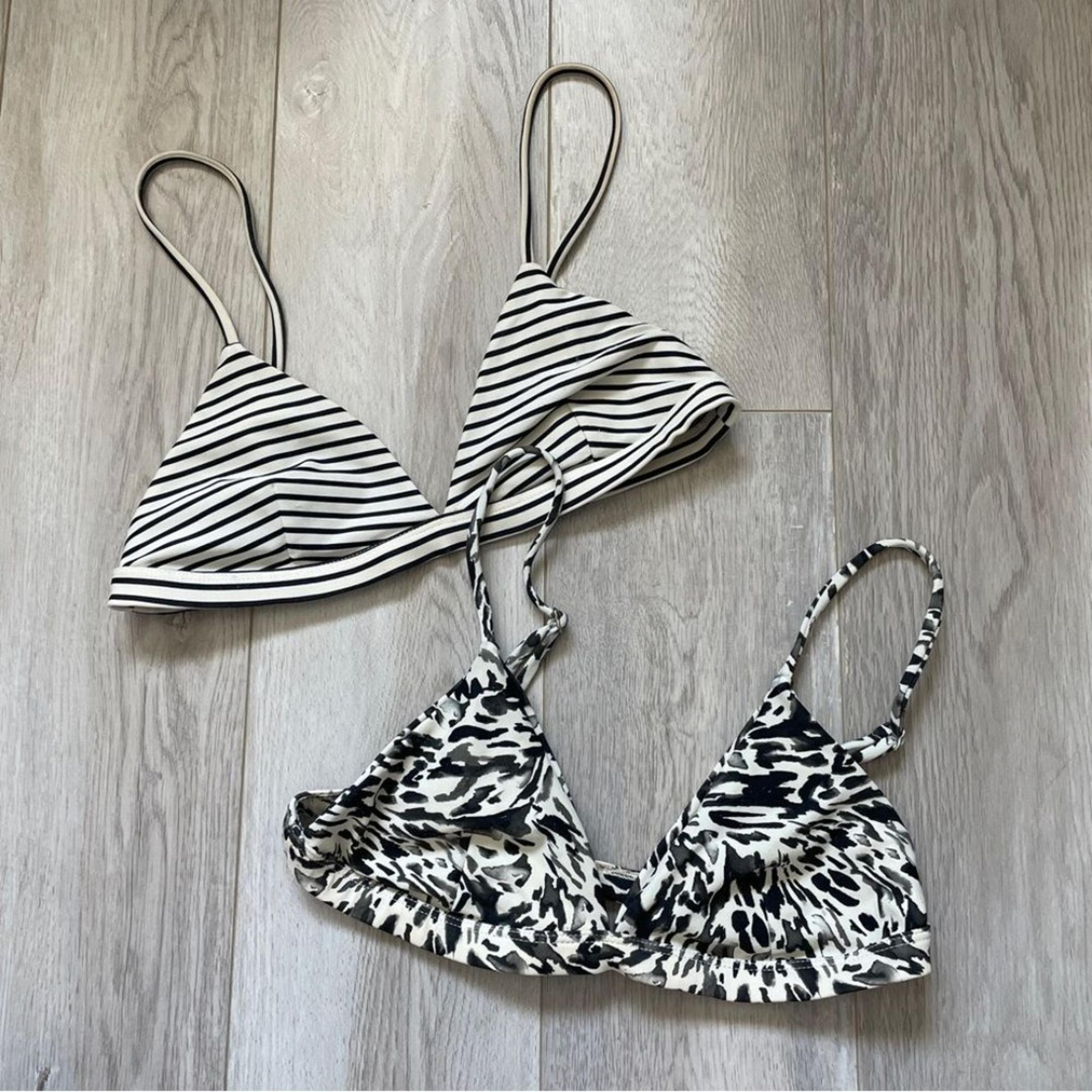 Mikoh Belize Top striped  bikini  Set of 2 striped animal print womens (small)