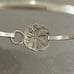 Sterling silver sand dollar hing bangle bracelet