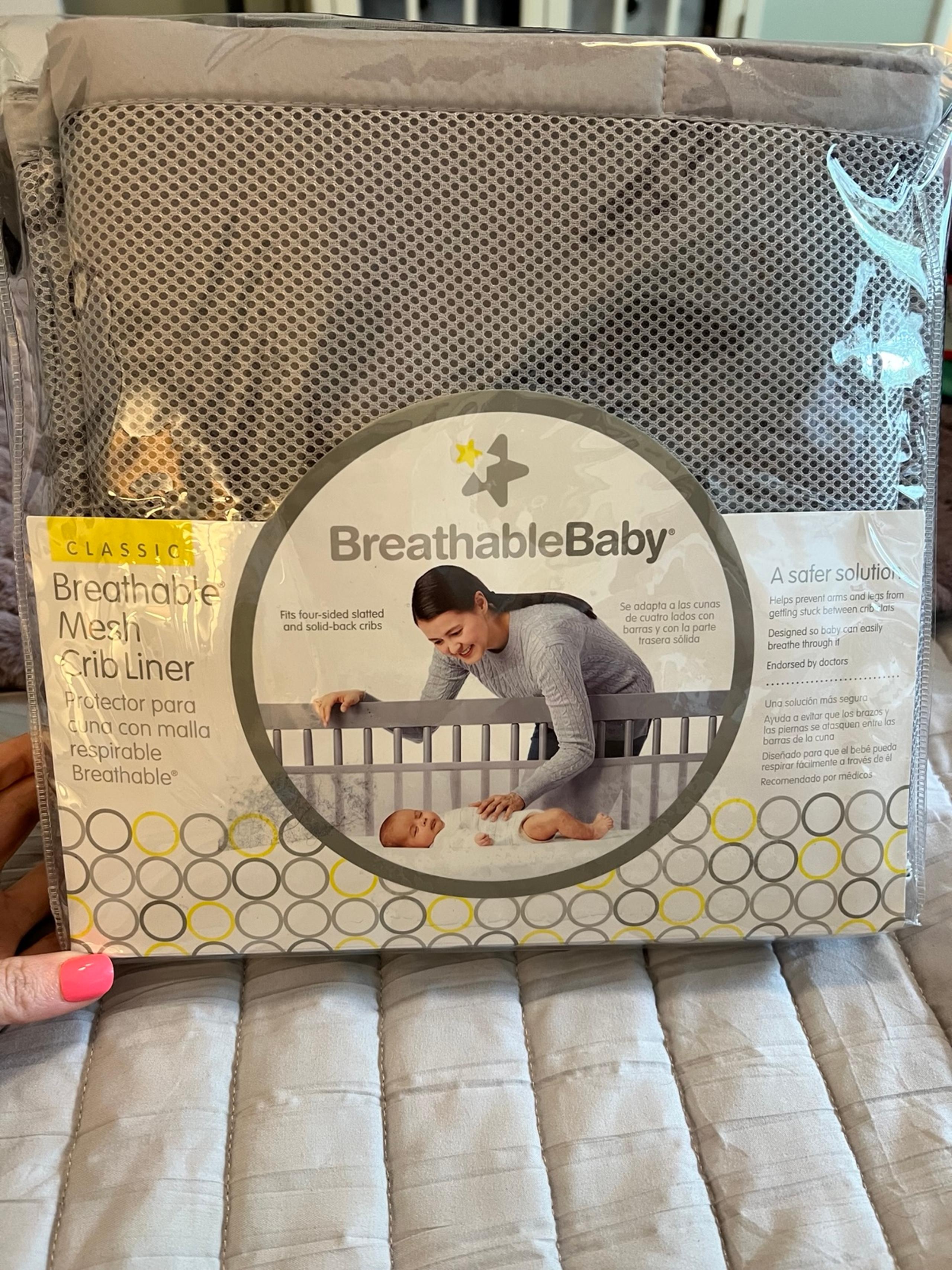 Breathable Baby Gray Crib liner