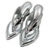 Good American Clear Wedge Sandals Size 8 Silver GA077V-X