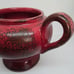 Vintage Hand Painted Unique Large Ceramic Teapot, Red, Brown, Italy