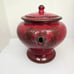 Vintage Hand Painted Unique Large Ceramic Teapot, Red, Brown, Italy