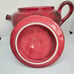 Vintage Hand Painted Unique Large Ceramic Teapot, Red, Brown, Italy