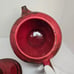 Vintage Hand Painted Unique Large Ceramic Teapot, Red, Brown, Italy