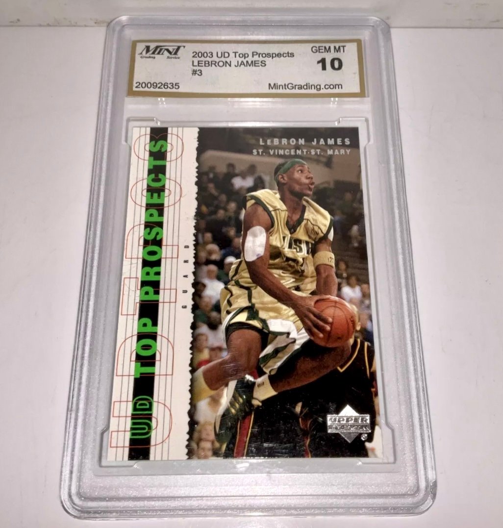 Mint Grading Service 2003 UD Top Prospects LeBron James #3 10