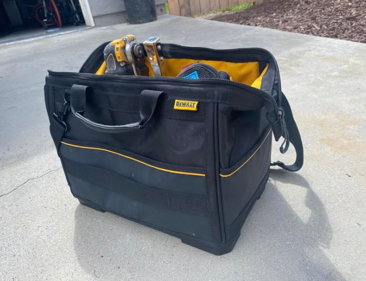 Tool Bag, Water Resistant, Hard Bottom, 16-inch, Professional Tool Tote