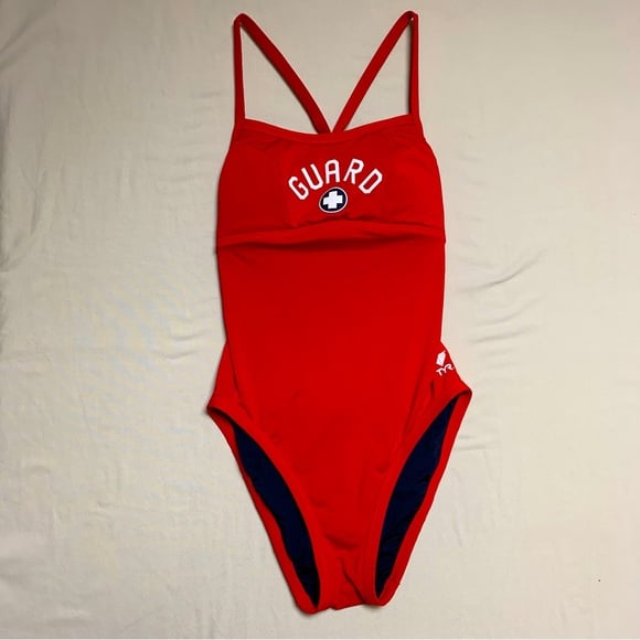 TYR GUARD Swimsuit Women’s Small Diamondfit Reversible Lifeguard Bathingsuit