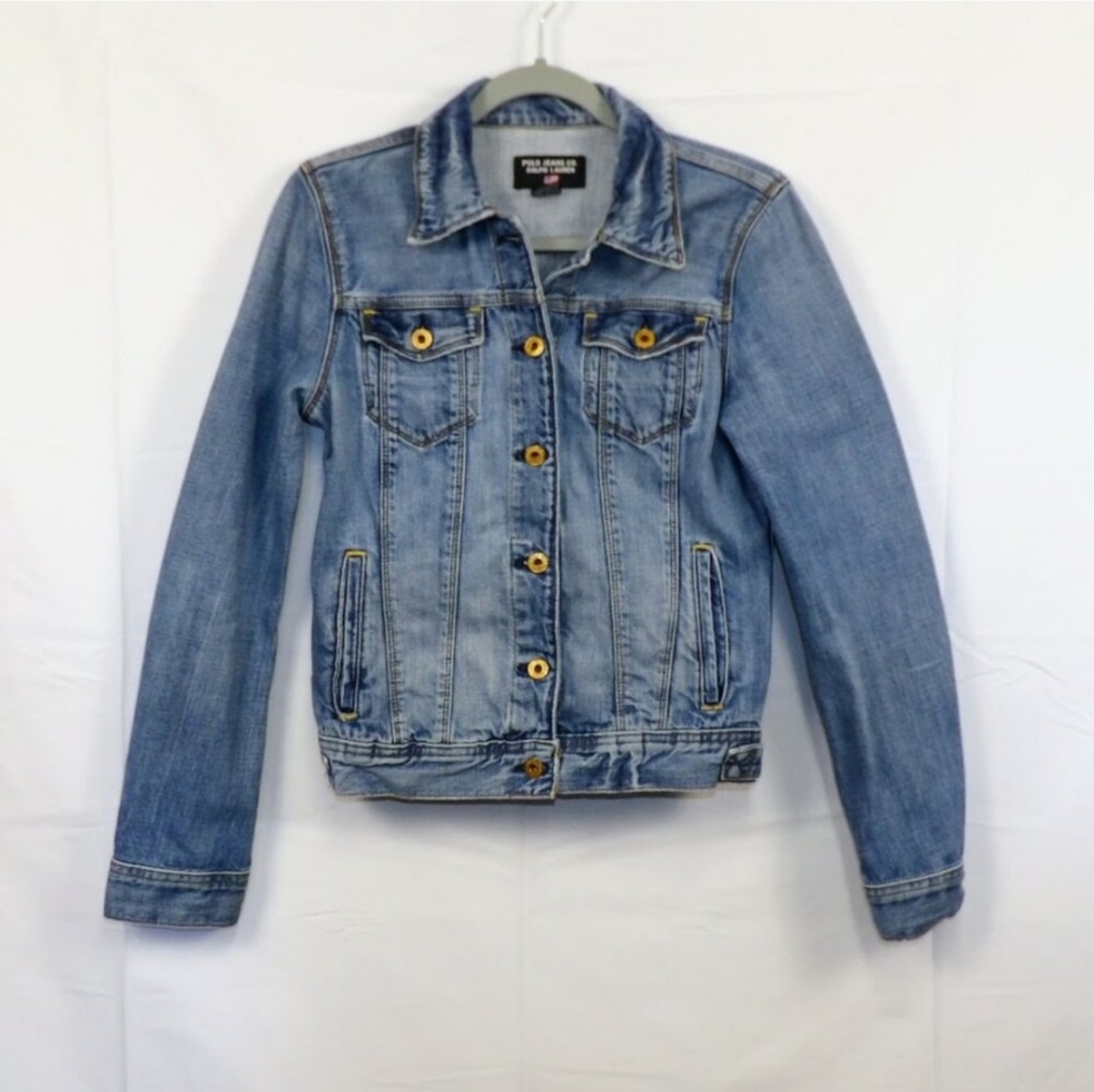 Polo Jeans Co Ralph Lauren Distressed LYDIA Denim Jacket Women's Size Small