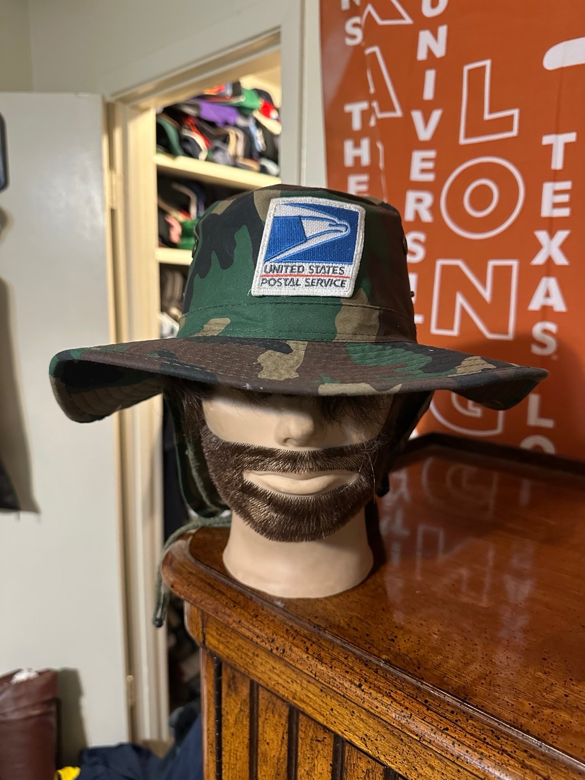 Vintage Usps mailman sun blocker “camouflage” bucket hat 90s