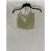 BABATON Women's Tan Ribbed Tie-Neck Halter Scoop-Neck Crop Top SZ S