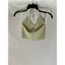 BABATON Women's Tan Ribbed Tie-Neck Halter Scoop-Neck Crop Top SZ S