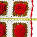 VTG Handmade Crocheted Afghan, Orange Green Puffy Rose Granny Square 54” x 60”