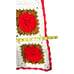 VTG Handmade Crocheted Afghan, Orange Green Puffy Rose Granny Square 54” x 60”
