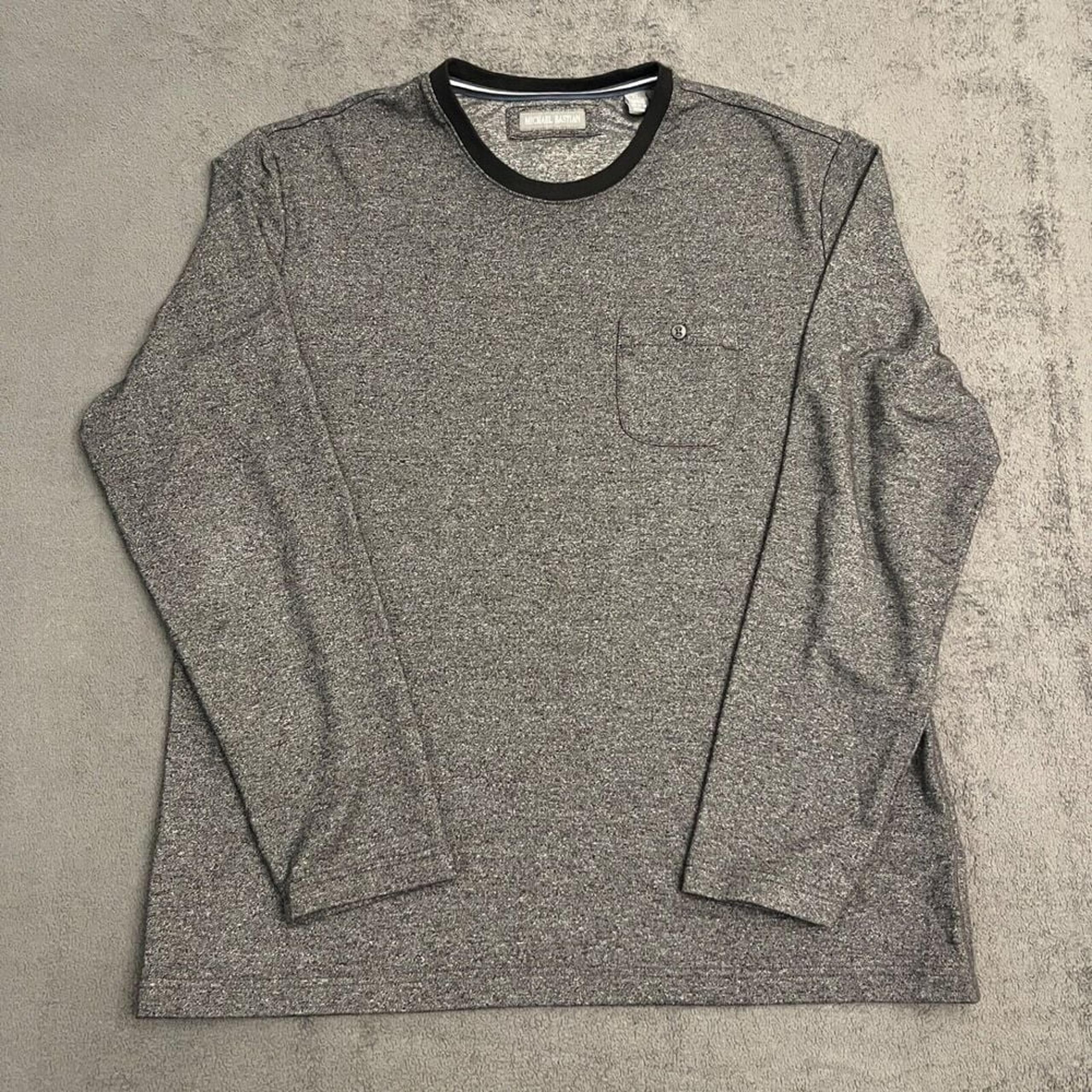 Michael Bastian Mens T Shirt XL Grey Long Sleeve Thick Soft Pocket