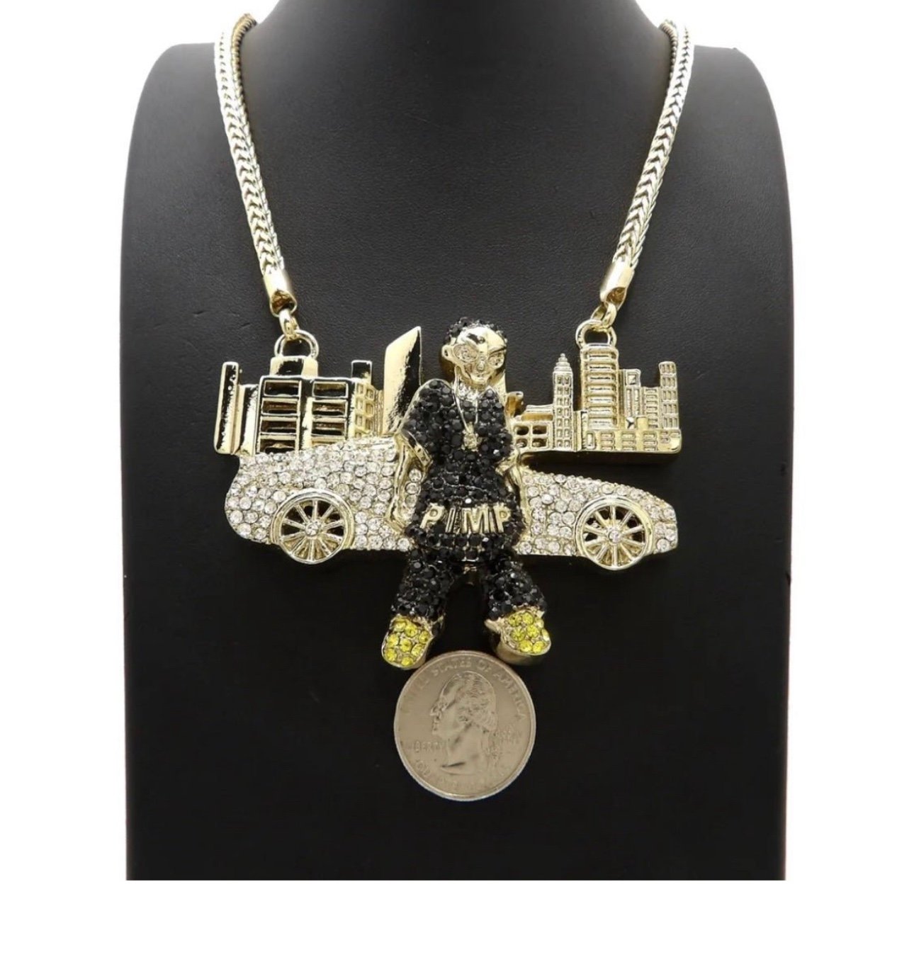 14K GOLD ICED OUT DIAMOND SIMULATED  ICED OUT CHAIN