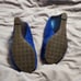 Lilly Pulitzer Resort Chic Wedge Bomber Blue Suede 7 Open Toe Wood Wedge EUC