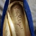 Lilly Pulitzer Resort Chic Wedge Bomber Blue Suede 7 Open Toe Wood Wedge EUC