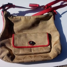 Cream Coach small coach purse