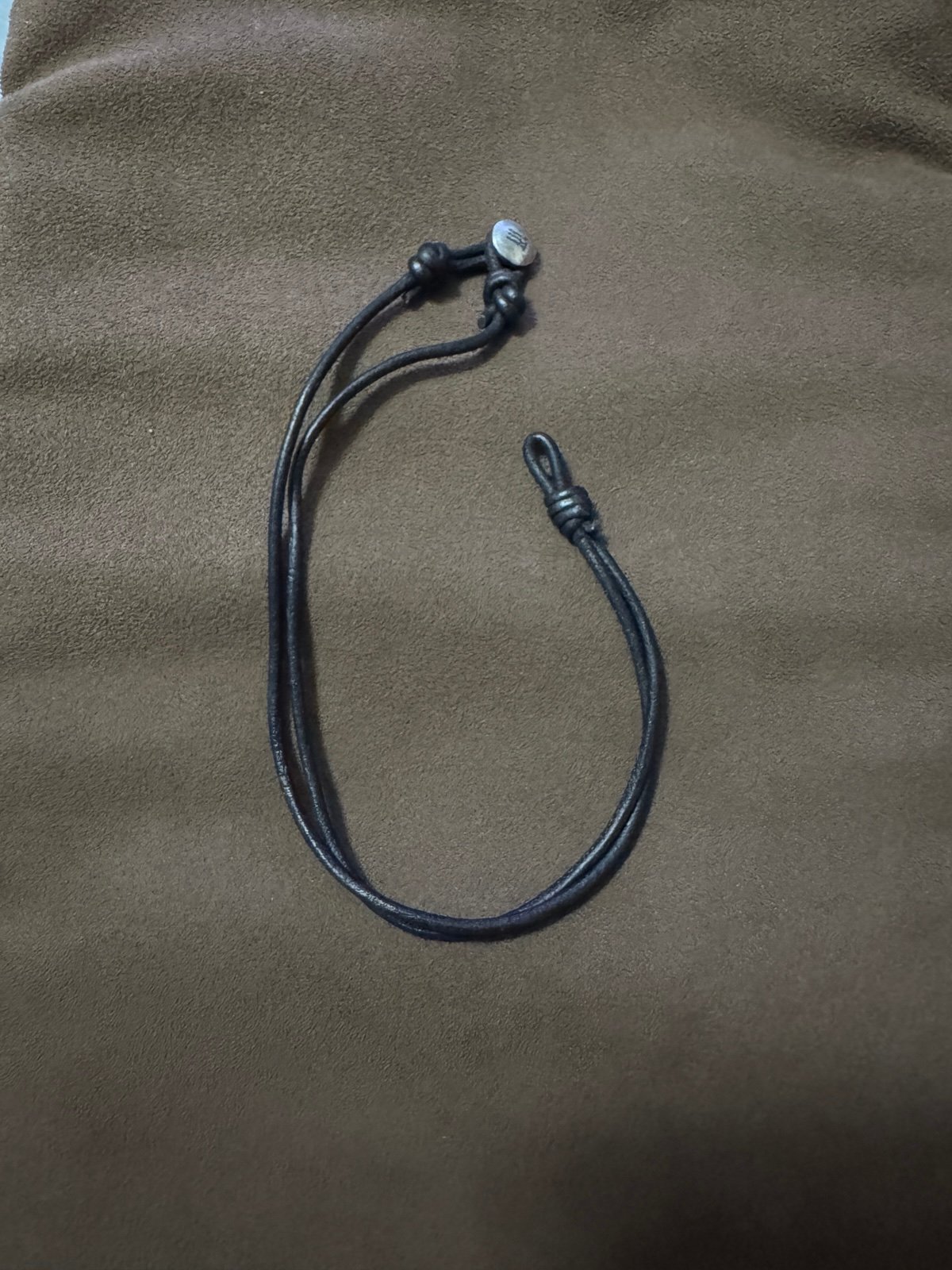 James Avery Retired Riata Black Leather Charm Necklace 18”