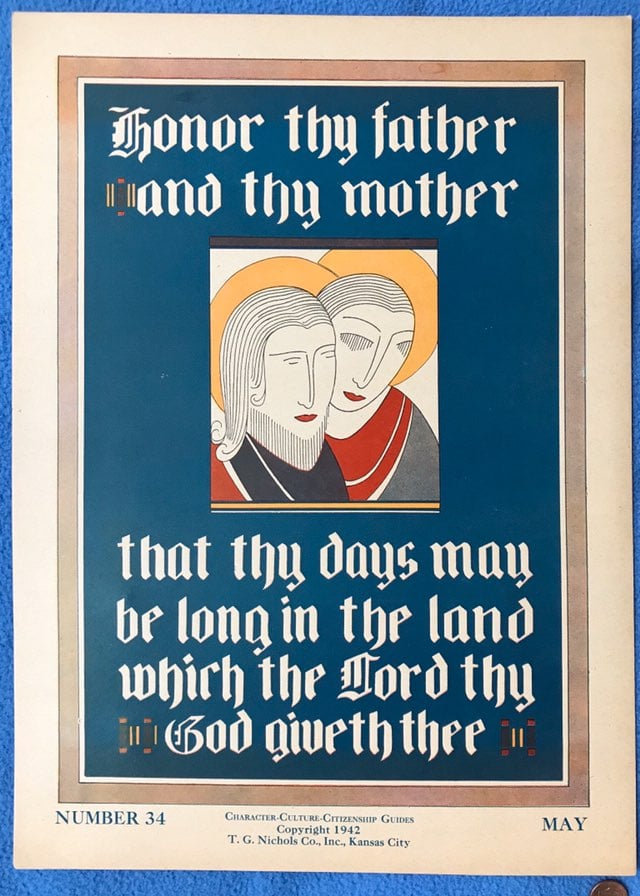 1942 WPA Art Poster Print 10 Commandment