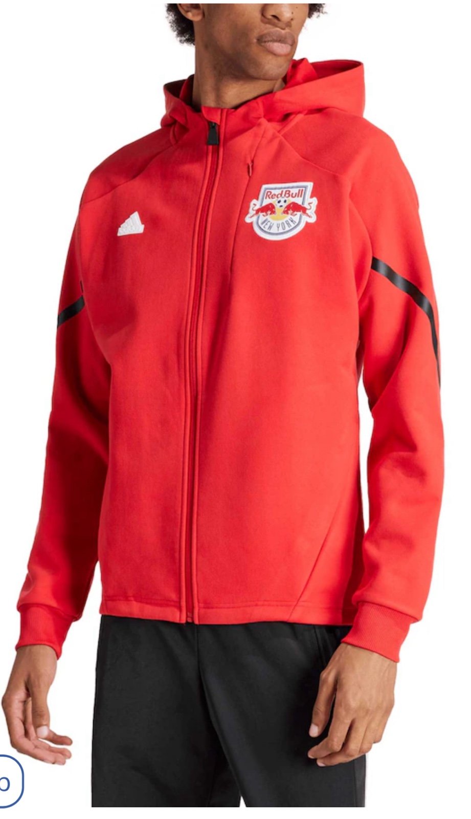Brand New Men's New York Red Bulls adidas Red 2024 Anthem Travel Raglan Sleeve F