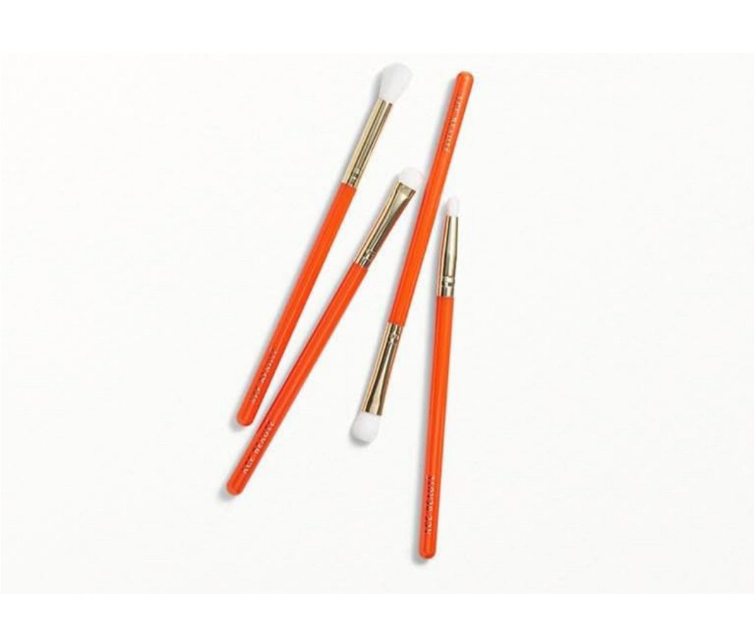 Ace Beaute 4 Piece Eye Brush Set Orange - NEW IN PACKAGE
