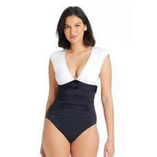 New Bleu by Rod Beattie Graphic Measures One piece Swimsuit Size 6