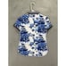 Polo Golf Ralph Lauren Shirt Womens Small Blue Floral Wicking Golfer Rugby NEW
