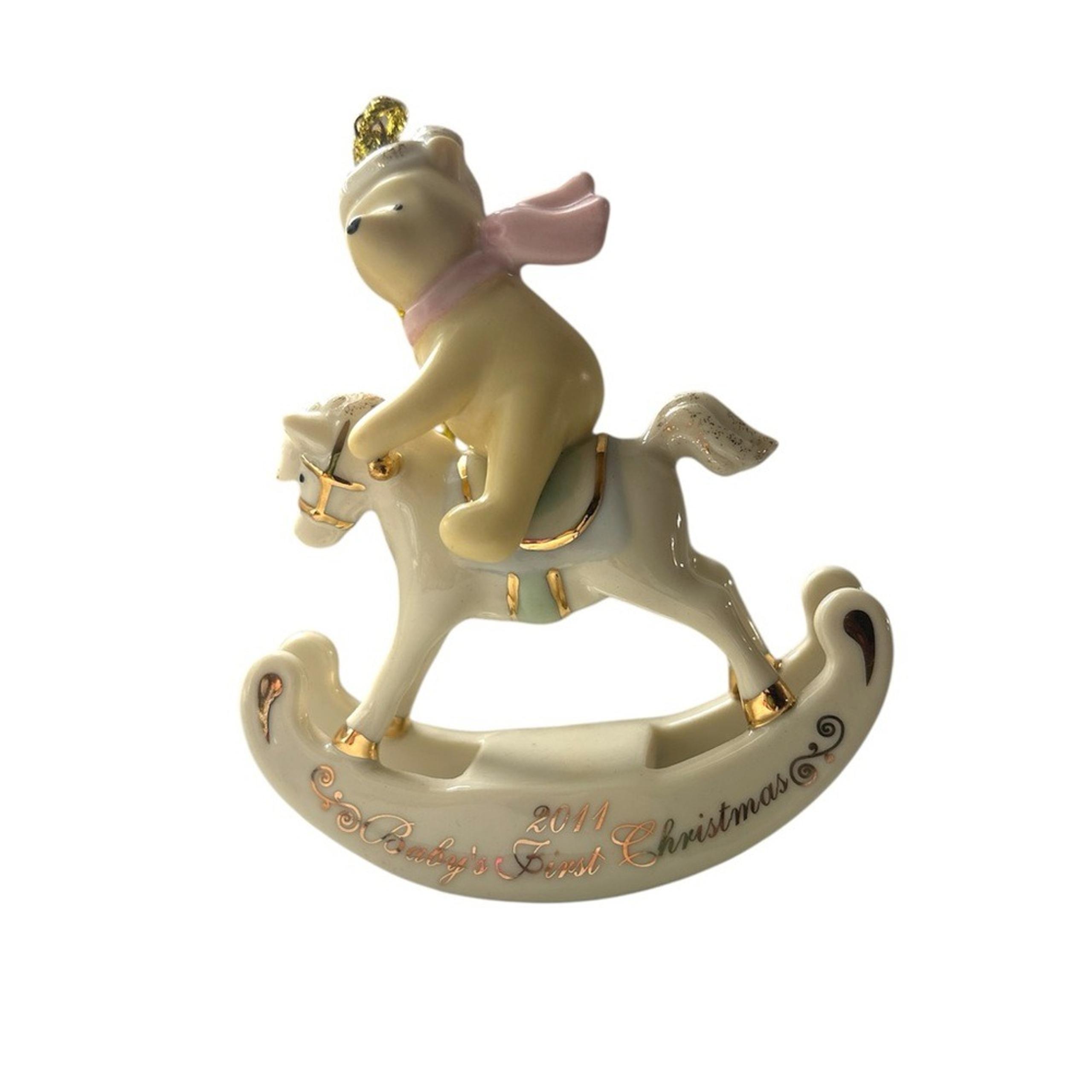 Lenox Disney 2011 Winnie the Pooh Baby's First Christmas Rocking Horse NEW BOX