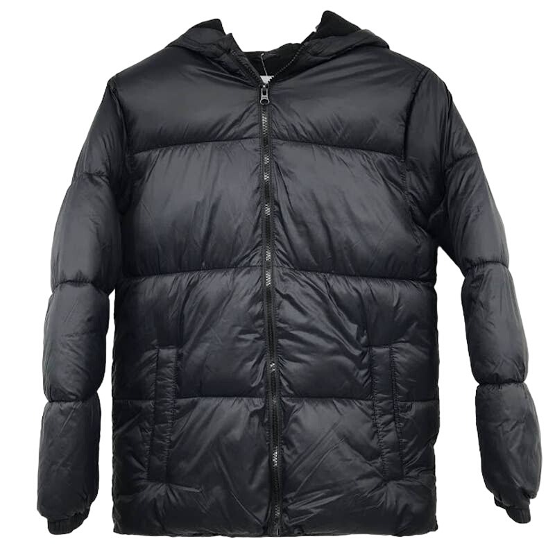 Old Navy Kids Frost Free Puffer Jacket XL Full Zip Hooded Quilted Pockets Black