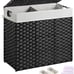 130L Wicker Laundry Baskets Foldable 2 Removable Liner Bags