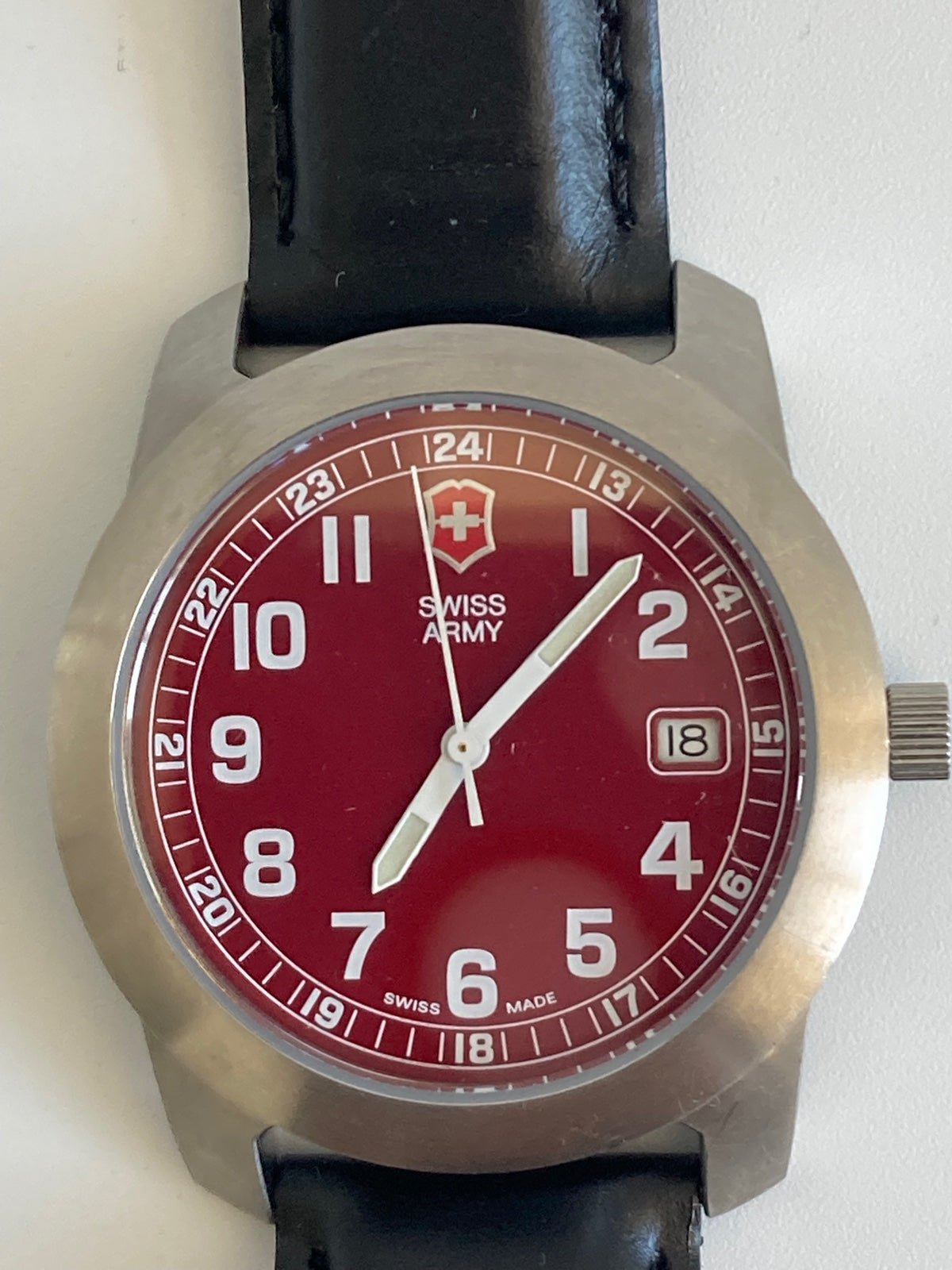 Swiss Army victorinox red wrist watch